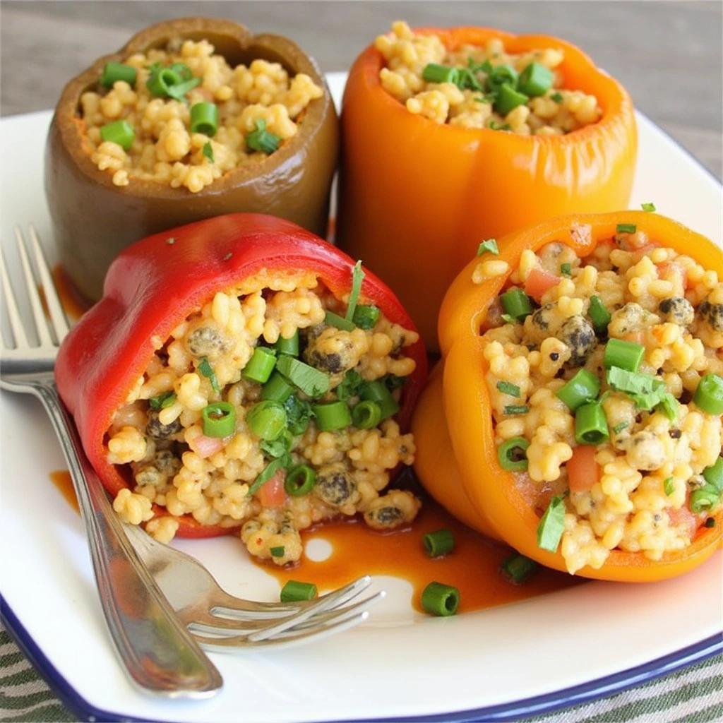 veggie and rice stuffed peppers