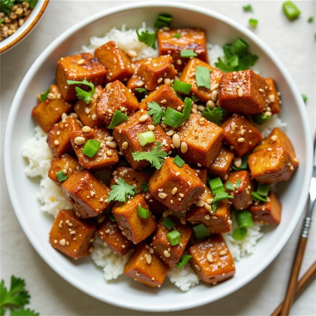 Spicy Tempeh Stir-Fry with Peanut Sauce