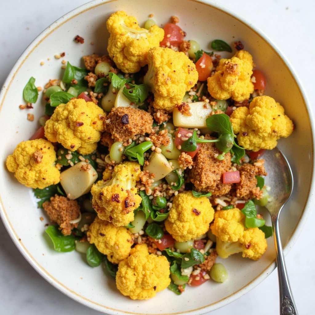 Spicy Roasted Cauliflower Salad